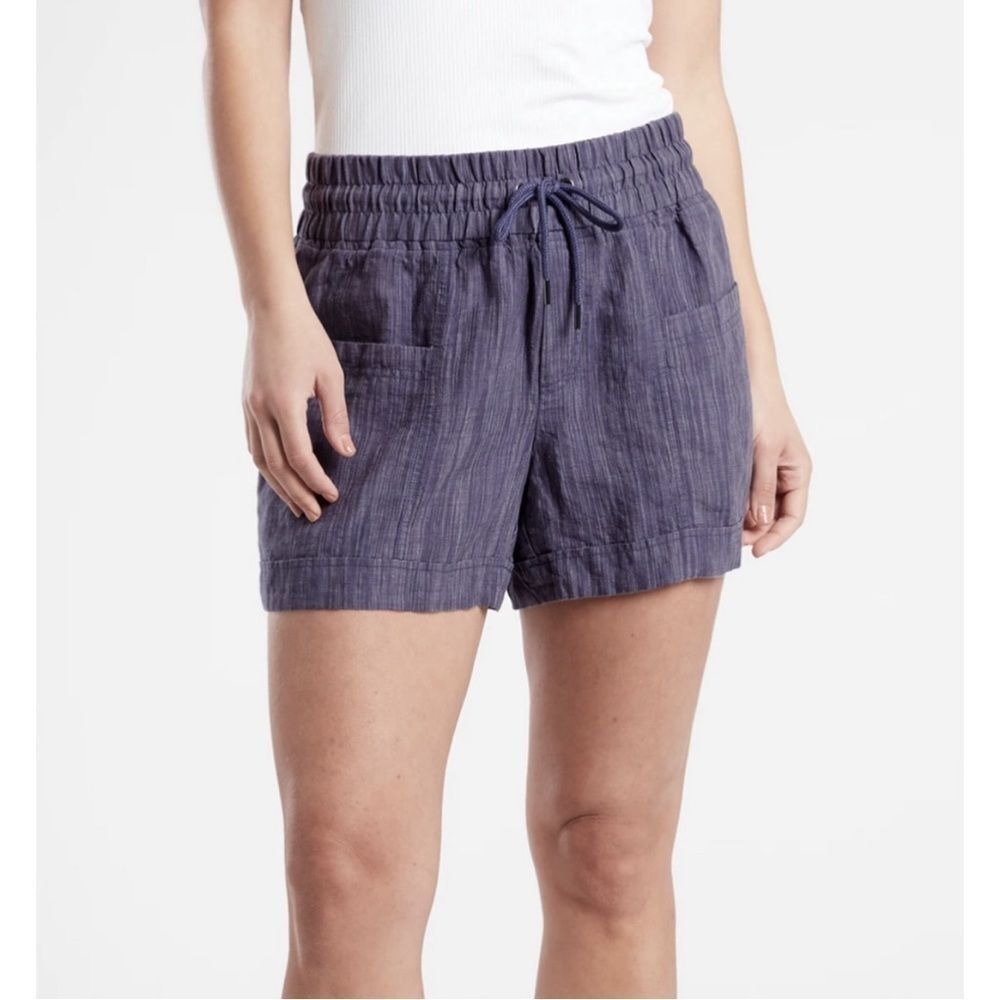 Athleta Women's Navy Linen-Blend Drawstring Shorts